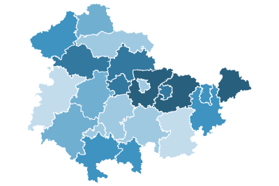 zur Pressemitteilung 293 vom 3. Dezember 2025: „Anstieg des Bruttoinlandsproduktes in allen Thüringer Kreisen im Jahr 2023<br><thin>Erstmals höchstes Bruttoinlandsprodukt je erwerbstätige Person im Weimarer Land</thin>“ im PDF-Format