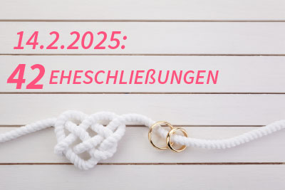 zur Pressemitteilung 031 vom 12. Februar 2026: „Zum Valentinstag: 42 Eheschließungen am Valentinstag in Thüringen 2025“ im PDF-Format