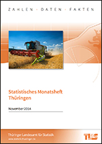 Titelbild der Veröffentlichung „Statistische Monatshefte Thüringen, November 2014“