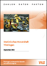 Titelbild der Veröffentlichung „Statistisches Monatsheft Thüringen, September 2015“