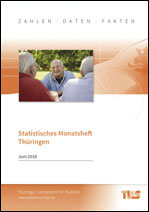 Titelbild der Veröffentlichung „Statistisches Monatsheft Thüringen, Juni 2016“
