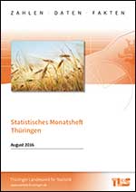 Titelbild der Veröffentlichung „Statistisches Monatsheft Thüringen, August 2016“